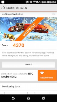 HTC Desire 626 performances