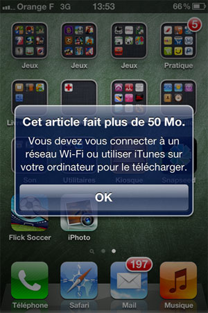 Apple augmente la limite de téléchargement de l'App Store en 3G 
