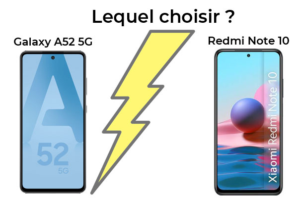 Samsung Galaxy A52 5G contre Xiaomi Redmi Note 10, lequel est le meilleur ?