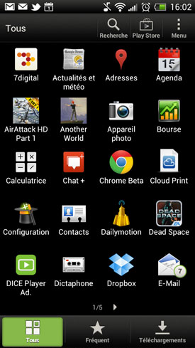 HTC One X : applications