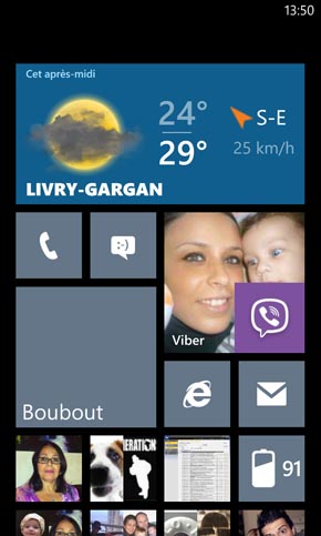 Nokia Lumia 925 : homescreen