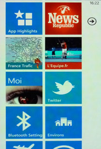 Test Nokia Lumia 710 : page d'accueil