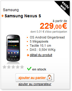 Le Google Nexus S débarque chez Orange