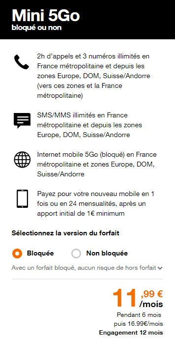 Le forfait Orange Mini passe à 5 Go et les forfaits Jet augmentent jusqu'à 100 Go de data