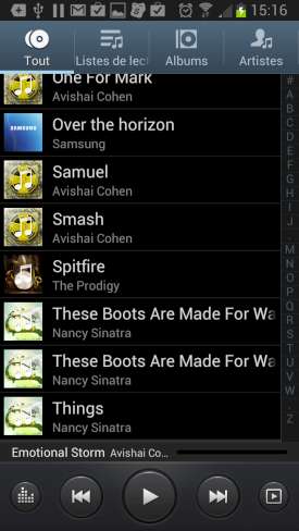 Samsung Galaxy Note 2 : Musique