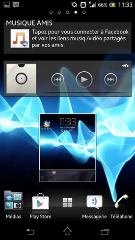 Sony Xperia T  écran accueil (homescreen)