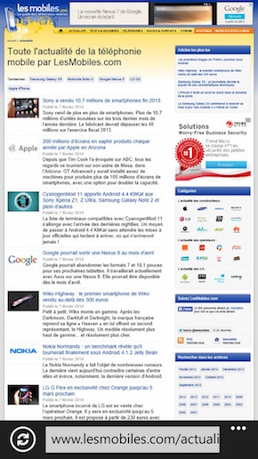 Nokia Lumia 1320 : navigateur Web