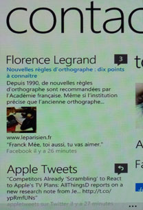 Test Nokia Lumia 710 : contacts