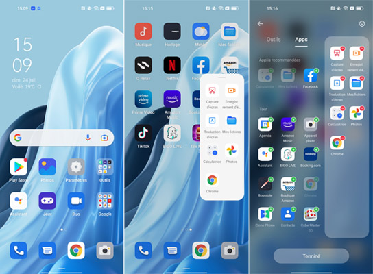 Interface Oppo Find X5 Lite
