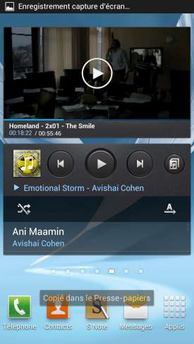 Samsung Galaxy Note 2 : widgets media