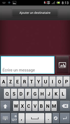 Sony Xperia J : clavier message