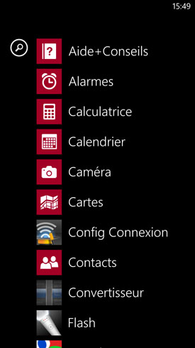 HTC Windows Phone 8X applis