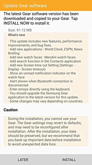 Samsung Gear S2 : nouvelle mise à jour en cours de déploiement