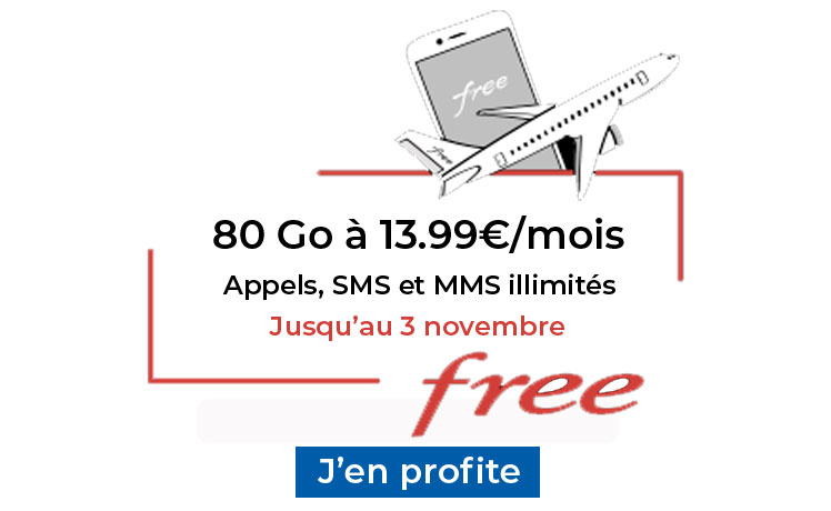 Forfait Free Mobile 80 Go en promotion