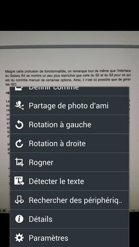 Samsung Galaxy S4 : reconnaissance de caractères (OCR)