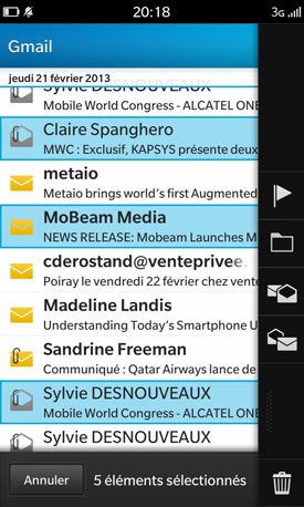 BlackBerry Z10 : Hub
