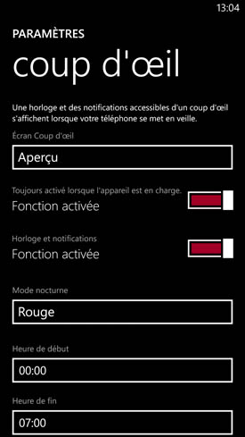 Nokia Lumia 1520 : paramètres