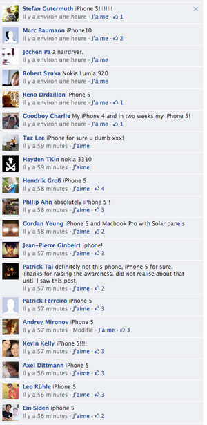 vengeance fans d'apple sur le mur Facebook de Samsung