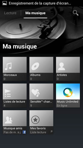 Sony Xperia J : Musique