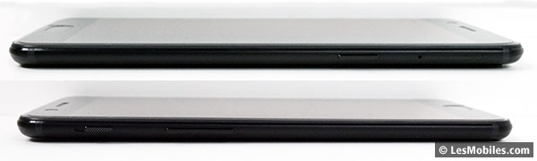 OnePlus 5 : vue tranche gauche et droite