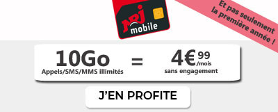 Forfait NRJ Mobile 10 Go à 4.99?