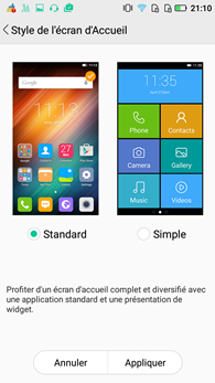 Hisence C20 : interface simple
