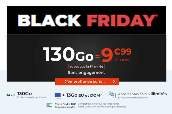 Black Friday : Cdiscount Mobile lance un forfait mobile 130Go à 9.99€ et pas que la 1ère année
