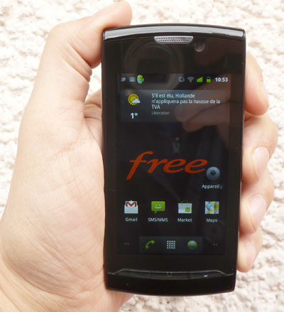 test ZTE blade s 800 MHz 5 mégapixels low cost smartphone Android pas cher Free Mobile