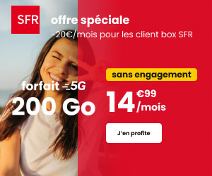 SFR Forfait 5G 200 Go à 14,99 ?/mois pour les abonnés box