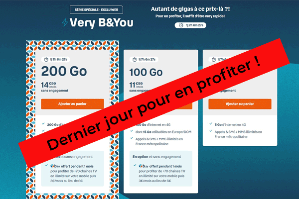 Dernière chance de profiter des forfaits B&You à prix-cadeau !