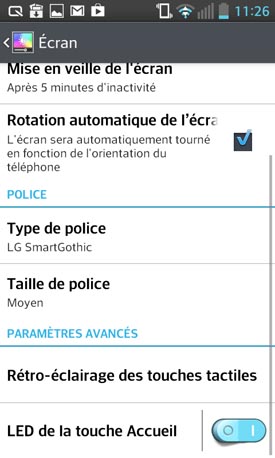 LG Optimus L5 II : menu écran