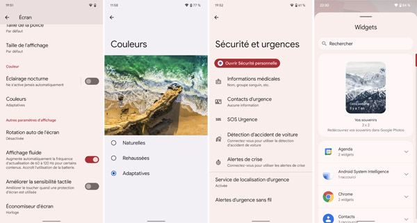Interface et Widget Google Pixel 6 Pro