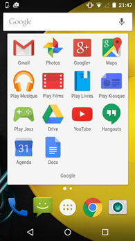 Motorola Moto E 4G : Google Suite