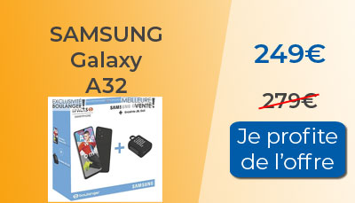 Samsung Galaxy A32 + enceinte JBL en promo chez Boulanger