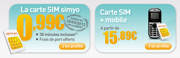 Simyo propose toujours sa carte SIM à 0,99 euro avec 30 minutes d'appels
