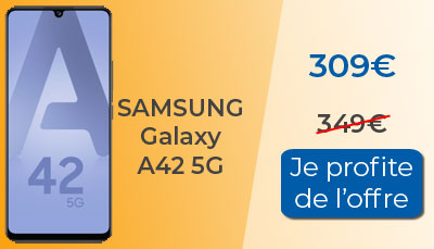 40? de remise sur le Samsung Galaxy A42 5G
