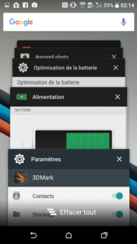 HTC Desire 530 : gestionnaire de multitâche