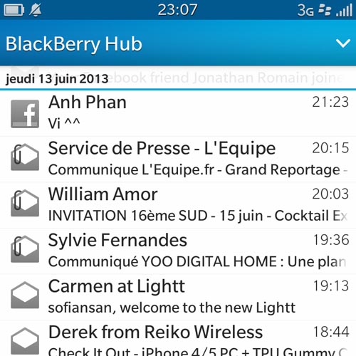 BlackBerry Q5 : BlackBerry Hub