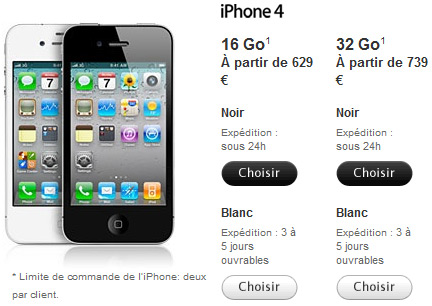 L'iPhone 4 blanc disponible chez Orange, SFR, Bouygues et Virgin Mobile