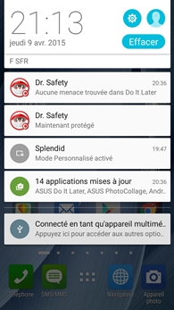 Asus Zenfone 2 : centre de notifications