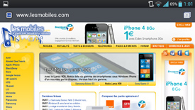 Test LG Optimus 4X HD : navigateur web