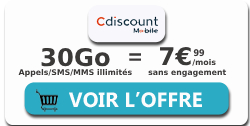 promo forfait 30Go Cdiscount Mobile