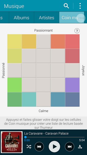 Samsung Galaxy S5 : lecteur audio
