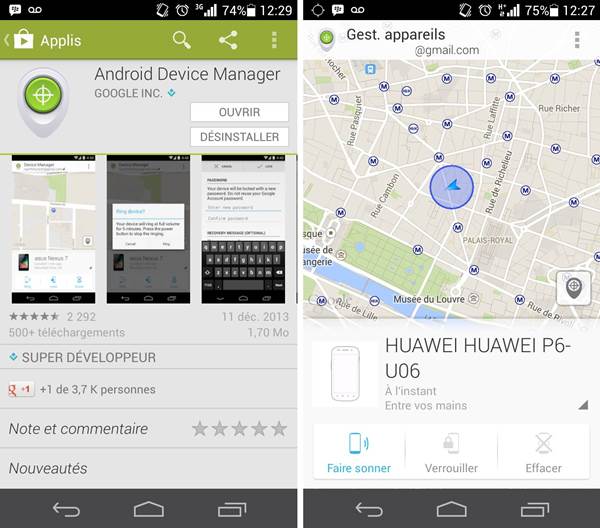 Android Device Manager : contrôlez vos appareils Android à distance, depuis un autre