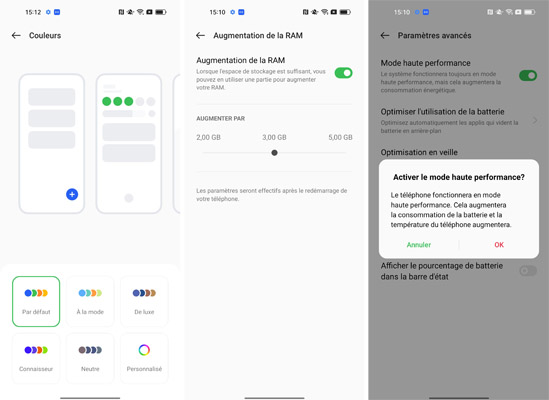 Paramètres avancés Oppo Find X5 Lite