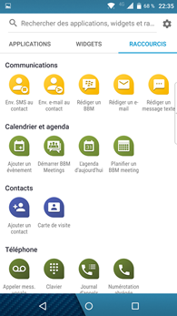 Blackberry Priv : raccourcis