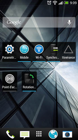HTC One : widgets