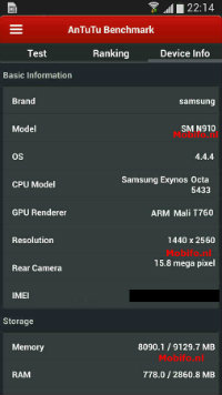 Samsung Galaxy Note 4 : AnTuTu dévoile une partie de sa fiche technique
