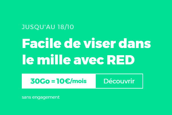Dernier jour pour profiter des promos forfaits mobile 30Go à 130Go à petit prix de RED by SFR