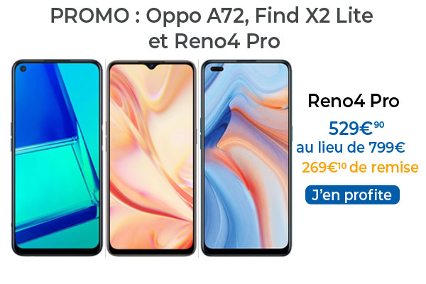 Bons Plans Oppo : où trouver les smartphones Oppo A72, Oppo Reno4 Pro et Oppo Find X2 au meilleur prix ?